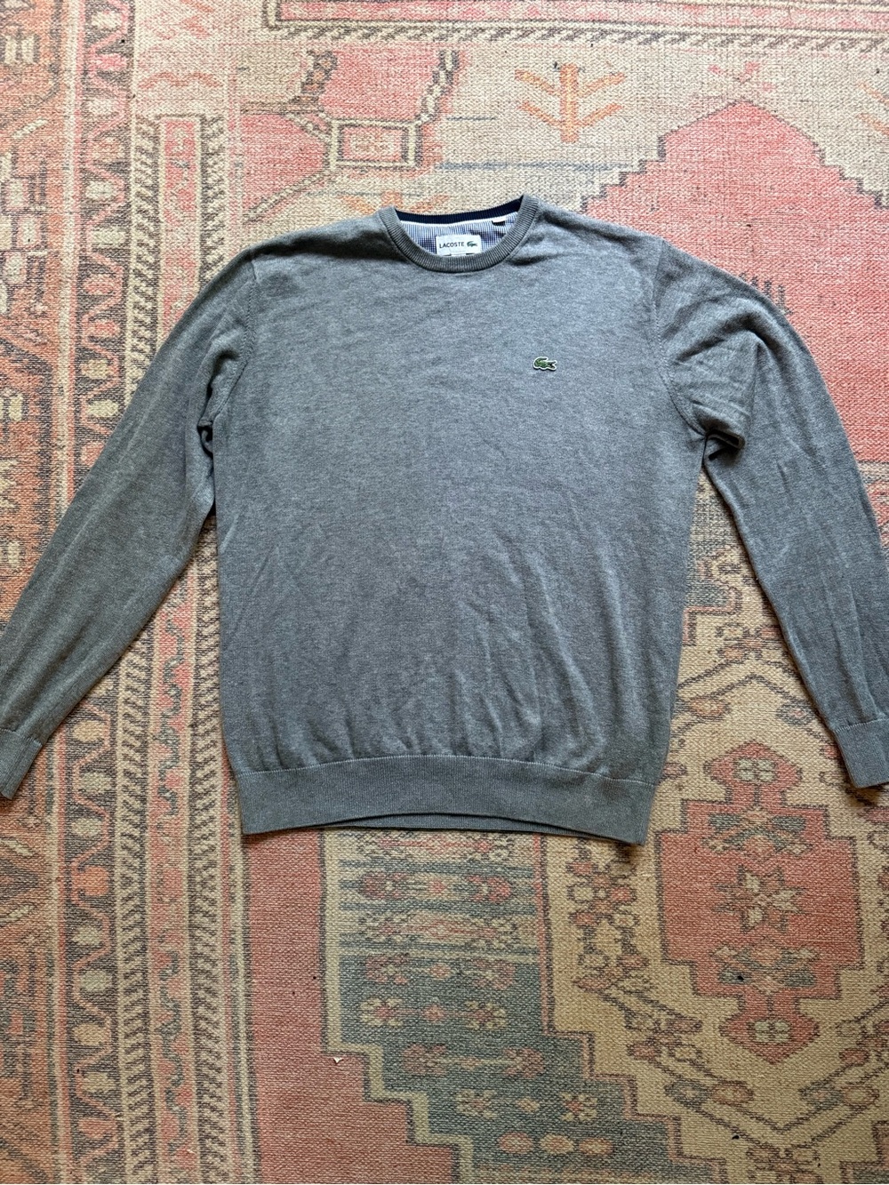 Lacoste Classic Cotton Crewneck Sweater | Heather Gray | Men’s L